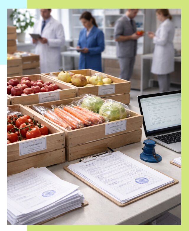 Сертификация овощей и фруктов в Троицке от 8764 р. | Алешин-Трц