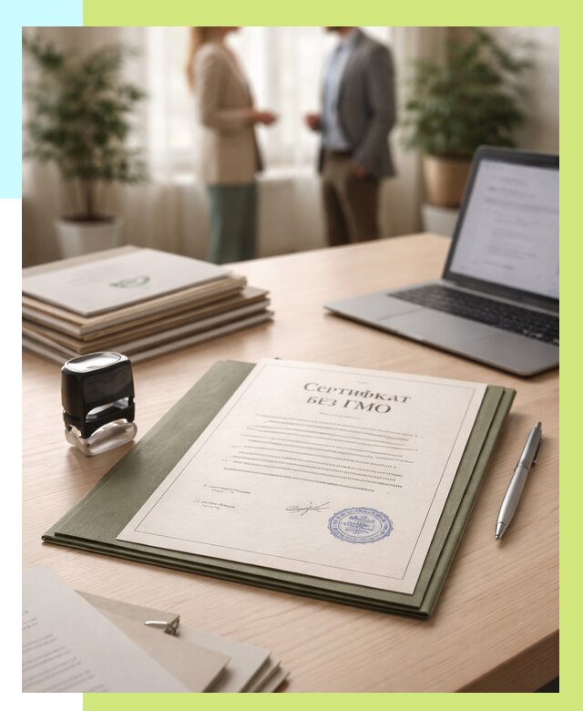 Сертификат без ГМО в Троицке от 7733 р. оформить срочно Алешин-Трц